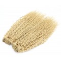 Deluxe kudrnatý clip in set 50cm 200g - nejsvětlejší blond