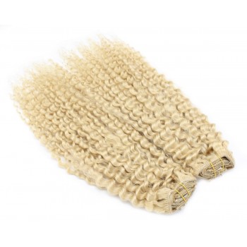 Deluxe kudrnatý clip in set 50cm 200g - platina