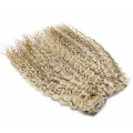 Deluxe kudrnatý clip in set 50cm 200g - platina/světle hnědá