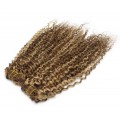 Deluxe kudrnatý clip in set 50cm 200g - tmavý melír
