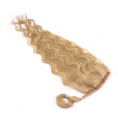 Vlnitý clip in culík 100% lidské vlasy 60cm - přírodní/světlejší blond