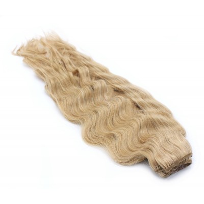 Vlnitý clip in pás 50cm - přírodní blond