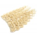 Vlnitý clip in pás 50cm - nejsvětlejší blond