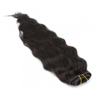 Vlnitý clip in pás 60cm - přírodní černá