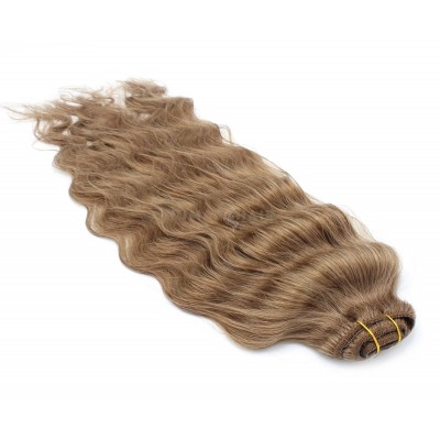 Vlnitý clip in pás 60cm - světle hnědá