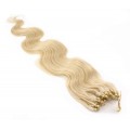 Vlnité micro ring vlasy 50cm - nejsvětlejší blond 