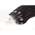 Vlnité micro ring vlasy 60cm - přírodní černá