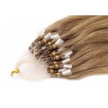 Vlnité micro ring vlasy 60cm - světle hnědá 