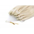 Vlnité micro ring vlasy 60cm - platina