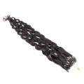 Kudrnaté micro ring vlasy 50cm - přírodní černá