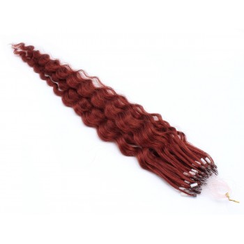 Kudrnaté micro ring vlasy 50cm - měděná