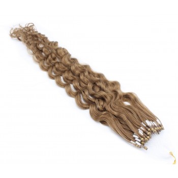 Kudrnaté micro ring vlasy 60cm - světle hnědá