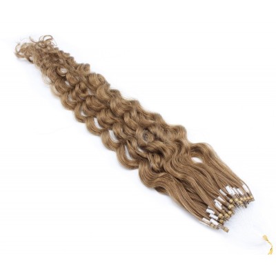 Kudrnaté micro ring vlasy 60cm - světle hnědá
