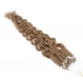Kudrnaté micro ring vlasy 60cm - světle hnědá