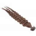 Kudrnaté keratin 60cm - světlejší hnědá