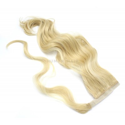 Vlnitý clip in culík 100% japonský kanekalon 60cm - nejsvětlejší blond