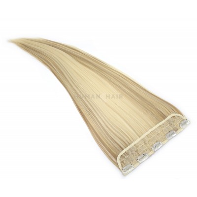 Clip in pás japonský kanekalon 60cm - platina/světle hnědá