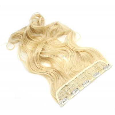 Vlnitý clip in pás japonský kanekalon 60cm - nejsvětlejší blond