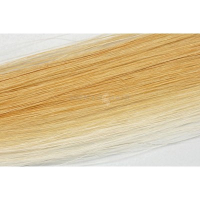 Clip in vlasy 50cm - Melír 50% tmavá blond medová, 50% velmi světlá blond