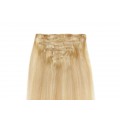 Clip in vlasy 50cm - Melír 50% tmavá blond medová, 50% velmi světlá blond